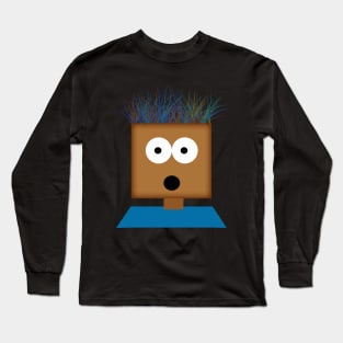 Funny brown face with colorful hair Long Sleeve T-Shirt